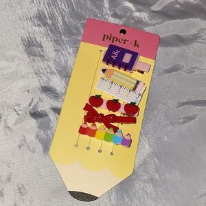 Piper K Vibrant School-Themed Hair Clip Set